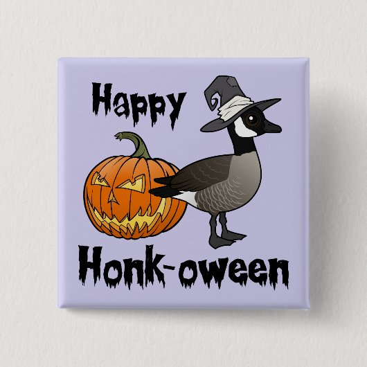 Happy Honk-ween Funny Canada Goose Halloween Button (Vorderseite)