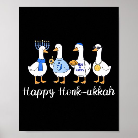 Happy Honkukkah Hanukkah Funny Chanukah Jewish Fes Poster (Vorne)