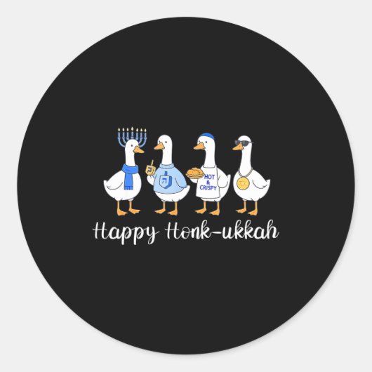 Happy Honkukkah Hanukkah Funny Chanukah Jewish Fes Runder Aufkleber (Vorderseite)