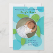 Happy Honu (Blasen) Flat Birth Ankündigung (Vorderseite)