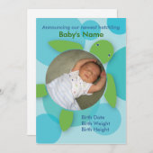 Happy Honu (Blasen) Flat Birth Ankündigung (Vorne/Hinten)