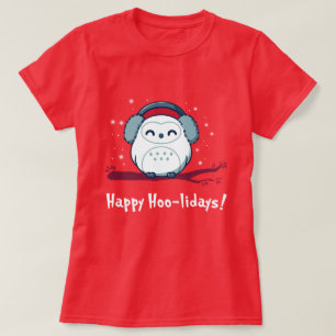 Happy Hoo-lidays, fröhliche Ferien Vogel Weihnacht T-Shirt