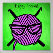 Happy Hookin' Häkelposter Poster (Vorne)