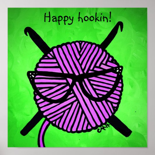 Happy Hookin' Häkelposter Poster (Vorne)