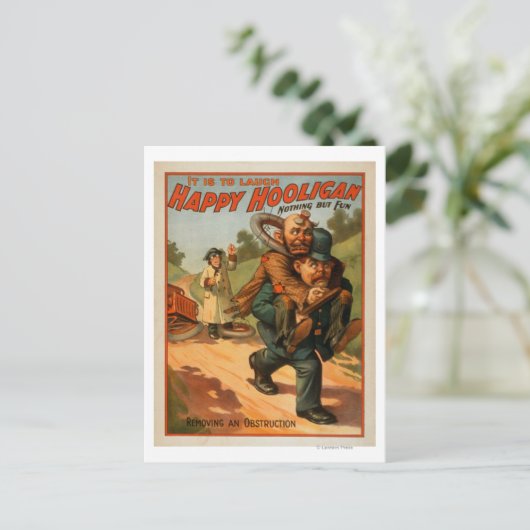 Happy Hooligan "It is to lagh" Theater Poster Postkarte (Stehend Vorderseite)