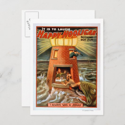 Happy Hooligan Lighthouse und Jonah Play Postkarte (Vorne/Hinten)