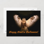 Happy Hoot'in Halloween Postkarte (Vorne/Hinten)