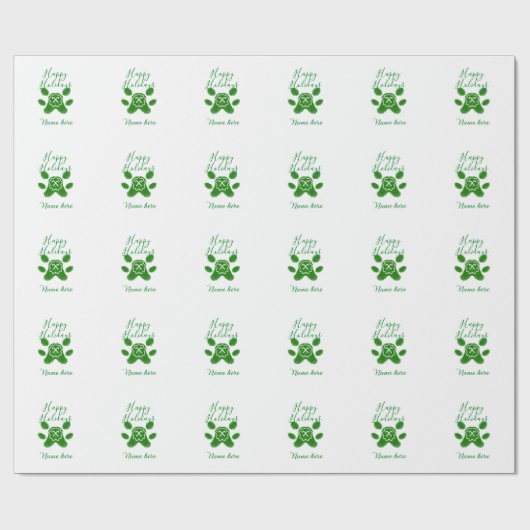 Happy Hop Hund Pfoten Candy Stock Tier Geschenkpapier (Flach)