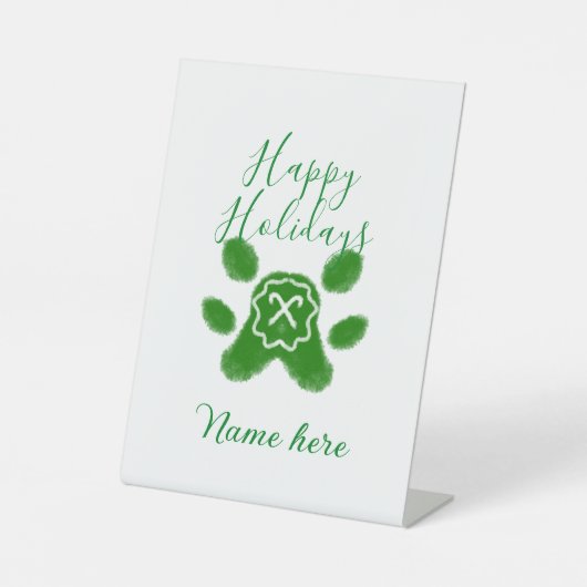 Happy Hop Hund Pfoten Candy Stock Tier Sockelschild (Vorderseite)