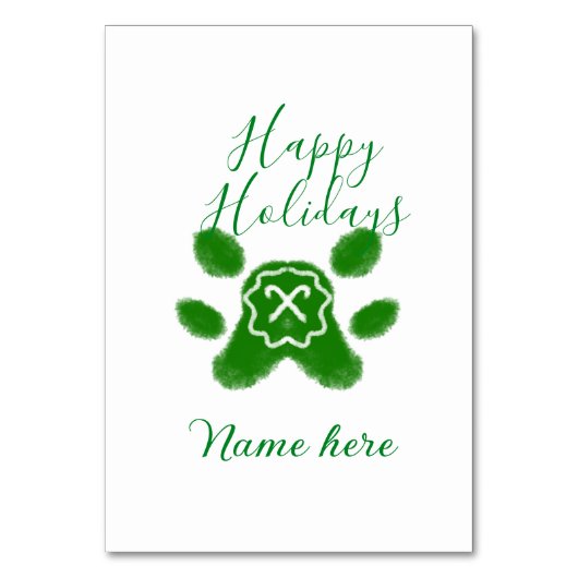 Happy Hop Hund Pfoten Candy Stock Tier Tischnummer (Rückseite)