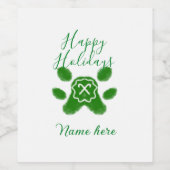 Happy Hop Hund Pfoten Candy Stock Tier Weinetikett (Einzelnes Label)