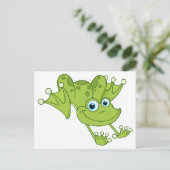 Happy Hopping Frog Postkarte (Stehend Vorderseite)