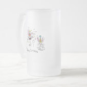 Happy Hoppy Birthday Bunny Kanbits Bierbraun Tasse (Vorderseite Links)