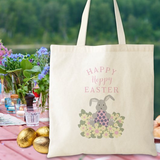 Happy Hoppy Oaster Niedlich Bunny Floral Tragetasche