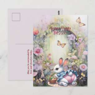 Happy Hoppy Oaster Rabbit Eggs Postkarte