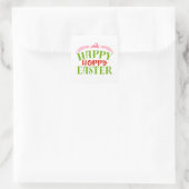 Happy Hoppy Oaster Worart Quadratischer Aufkleber (Tasche)