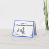 Happy (Hoppy) Ostergrüßkarte Karte (Vorderseite)