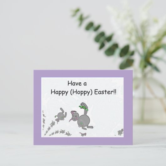 Happy (Hoppy) Osterpostkarte Postkarte (Stehend Vorderseite)