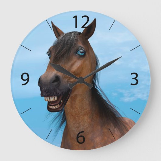 Happy Horse Große Wanduhr (Vorderseite)