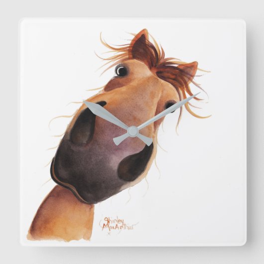 Happy Horse ' MAD MAX ' auf einer Wall Clock Quadratische Wanduhr (Vorderseite)