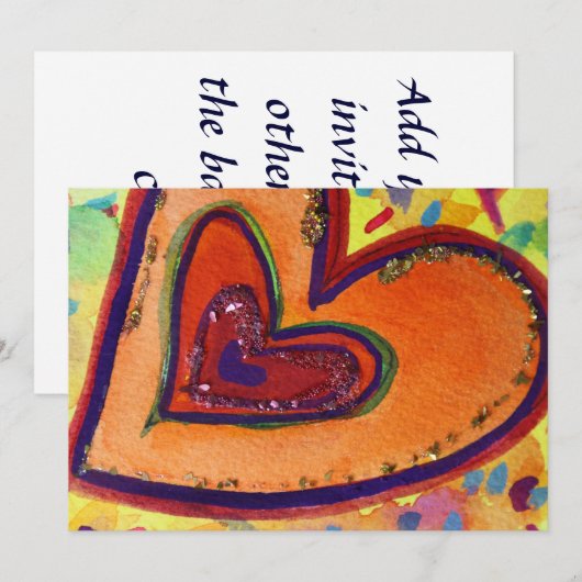 Happy Hört individuelle Einladungen oder Einladung (Vorne/Hinten)