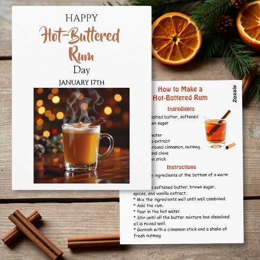 Happy Hot-Buttered Rum Day | January 17th Postkarte