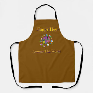 Happy Hour auf der ganzen Welt Braun Schürze