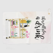 Happy Hour auf Zuhause II Golfhandtuch (Horizontal)