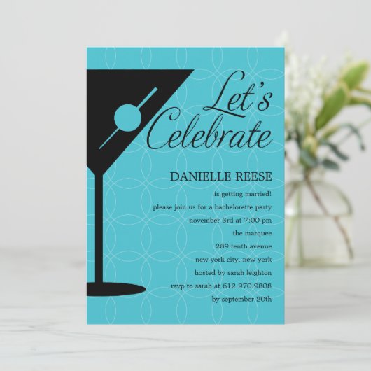 Happy Hour Bachelorette/Bridal Dusche Einladung (Stehend Vorderseite)