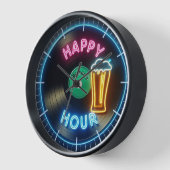 Happy Hour Bar Clock Neon Beer Individuelle Name M Uhr (Winkel)