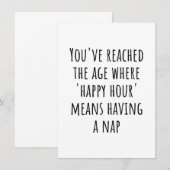 "Happy Hour" bedeutet "Nickerchen Time - Funny Ret Dankeskarte (Vorne/Hinten)