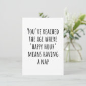 "Happy Hour" bedeutet "Nickerchen Time - Funny Ret Dankeskarte (Stehend Vorderseite)