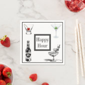 Happy Hour Beer Martini Cocktails Party Serviette (Beispiel)