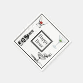 Happy Hour Beer Martini Cocktails Party Serviette (Ecke)