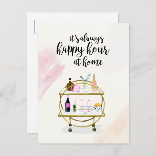 Happy Hour bei Zuhause I Postkarte (Vorne/Hinten)