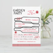 Happy Hour Bottle Garden Party Einladung (Stehend Vorderseite)