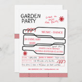 Happy Hour Bottle Garden Party Einladung (Vorne/Hinten)