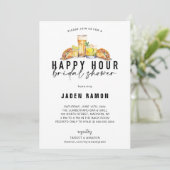 Happy Hour Brautparty Polterabend Einladung (Stehend Vorderseite)