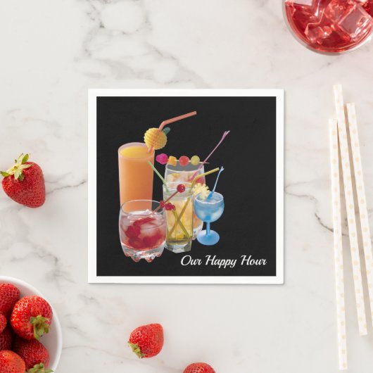 Happy Hour Cocktail Drinks Serviette (Beispiel)