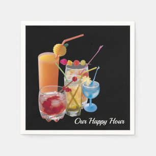 Happy Hour Cocktail Drinks Serviette