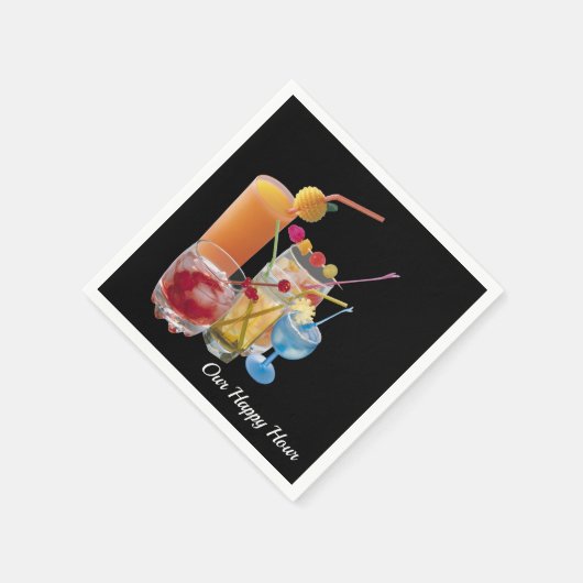 Happy Hour Cocktail Drinks Serviette (Ecke)