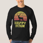 Happy Hour Deer Sunset Jagd 1 T-Shirt (Vorderseite)