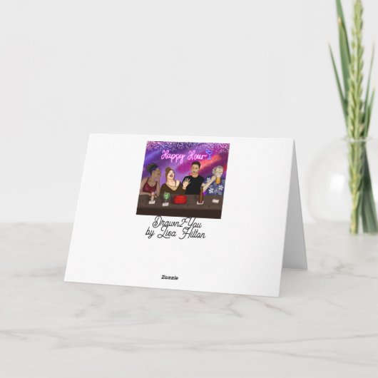 Happy Hour | Digitale Kunst Karte (Rückseite)