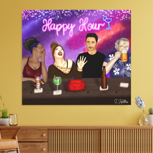 Happy Hour | Digitale Kunst Leinwanddruck (Insitu (Wohnzimmer))