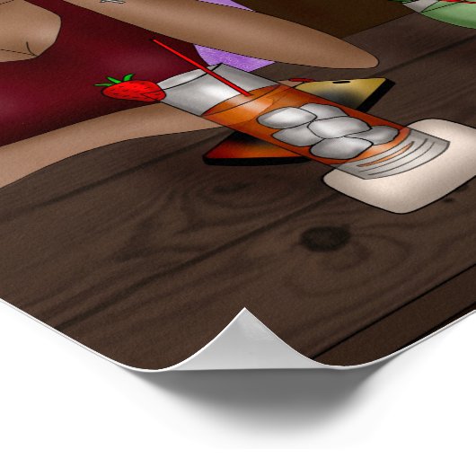 Happy Hour | Digitale Kunst Poster (Ecke)