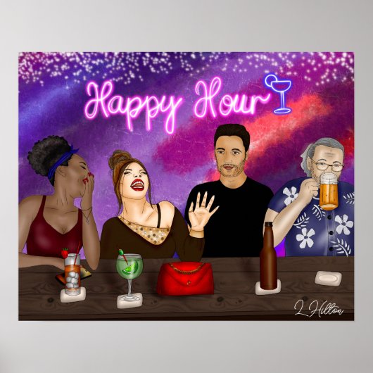 Happy Hour | Digitale Kunst Poster (Vorne)