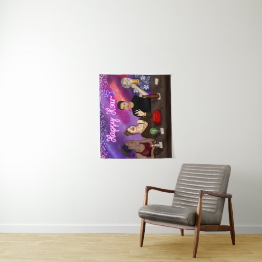 Happy Hour | Digitale Kunst Wandteppich (Beispiel)