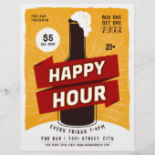 Happy Hour Drink Bier Ad Bar Flyer (Vorne)