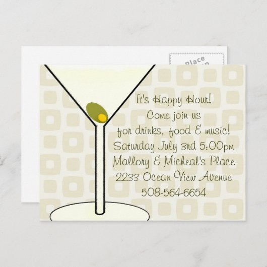 Happy Hour Einladung (Vorne/Hinten)