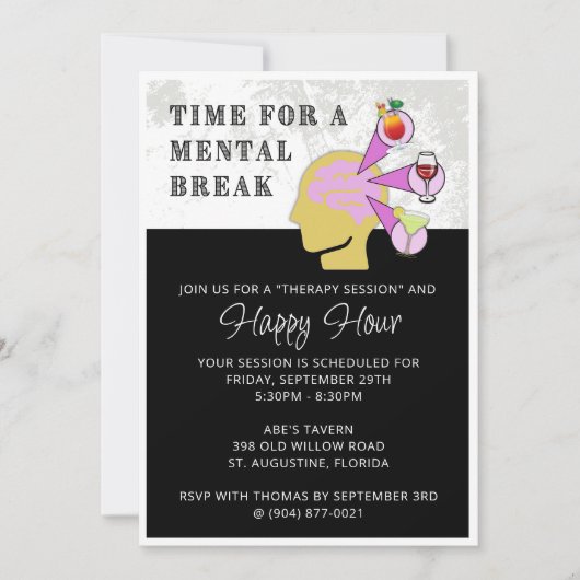 Happy Hour Einladung | Mental Break (Vorderseite)